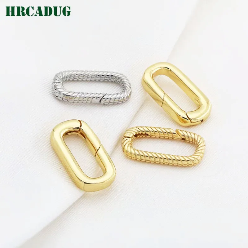 Square Spring Buckle 14K Gold/Rhodium Plated Pearl Necklace End Clasp Connecting Clasps For DIY Bracelet Jewelry Making Supplies