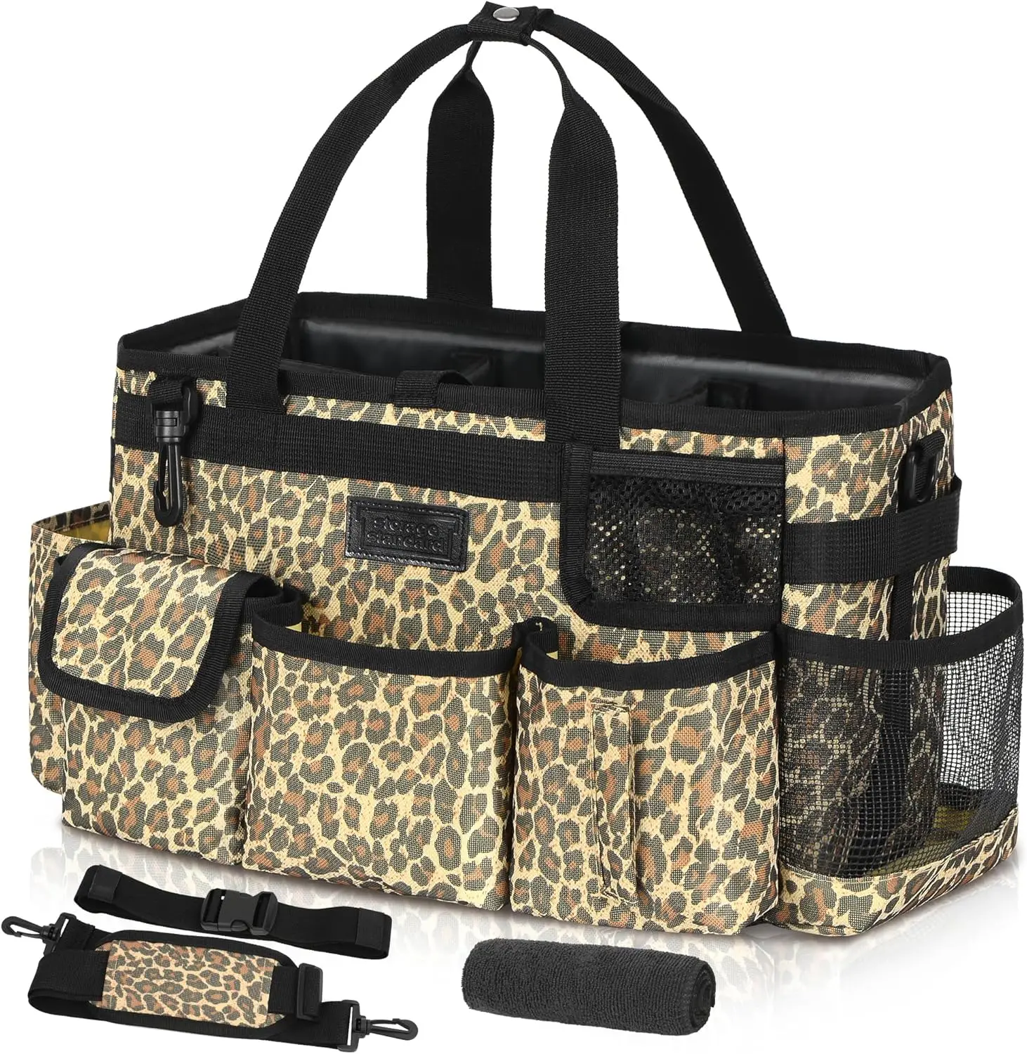 

Cleaning Caddy Organizer with Handle - Small Cleaning Caddy Supplies Bag with Shoulder & Waist Strap - Cleaning