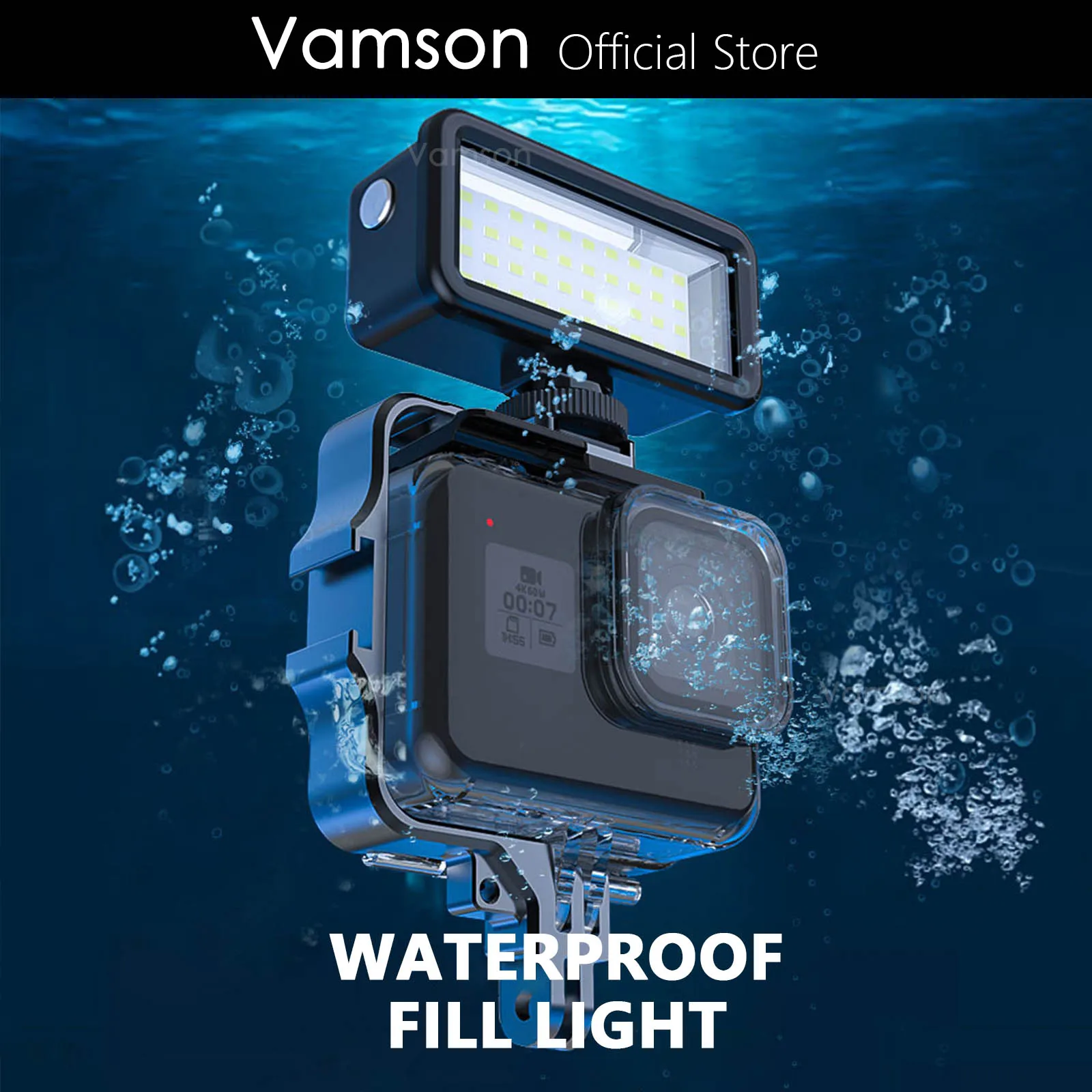 

Vamson Waterproof Led Video Diving Light for DJI Osmo Action3 Gopro Hero 11 10 9 8 SJCAM Underwater Lamp Photography Light Lamp