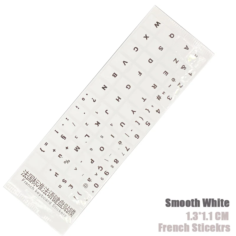 SR French Matte Smooth Clear 10 Stickers Protective Film Layout Button Letters For Macbook Computer Laptop Accessorie Keyboard