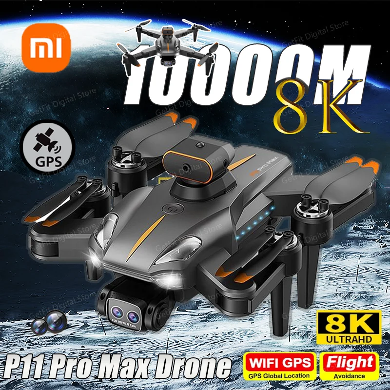 Xiaomi P11 Pro Max Drone 5G GPS Professional 8K HD Aerial Photography Dual Camera Obstacle Avoidanc Brushless Quadrotor 10000M