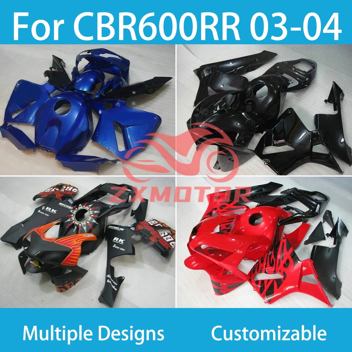 High Quality Fairings for HONDA CBR600RR 03 04 ZXMT Body Line Powerful Fairing Kit CBR 600RR 2003-2004