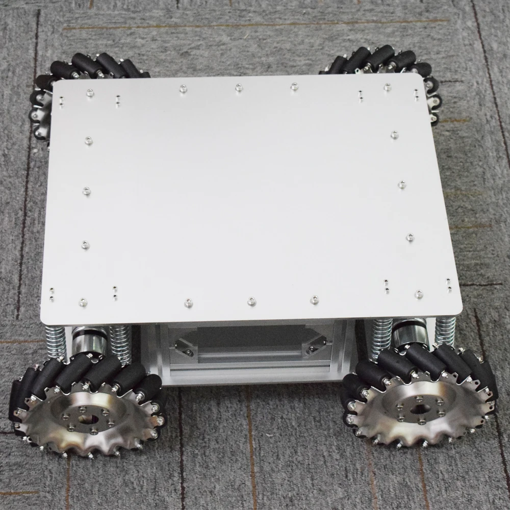 Kit de châssis de voiture Robot Mecanum 4WD, Absorption des chocs métalliques, charge 40KG-60KG, pour Arduino avec encodeur 24V, contrôle de vitesse du moteur