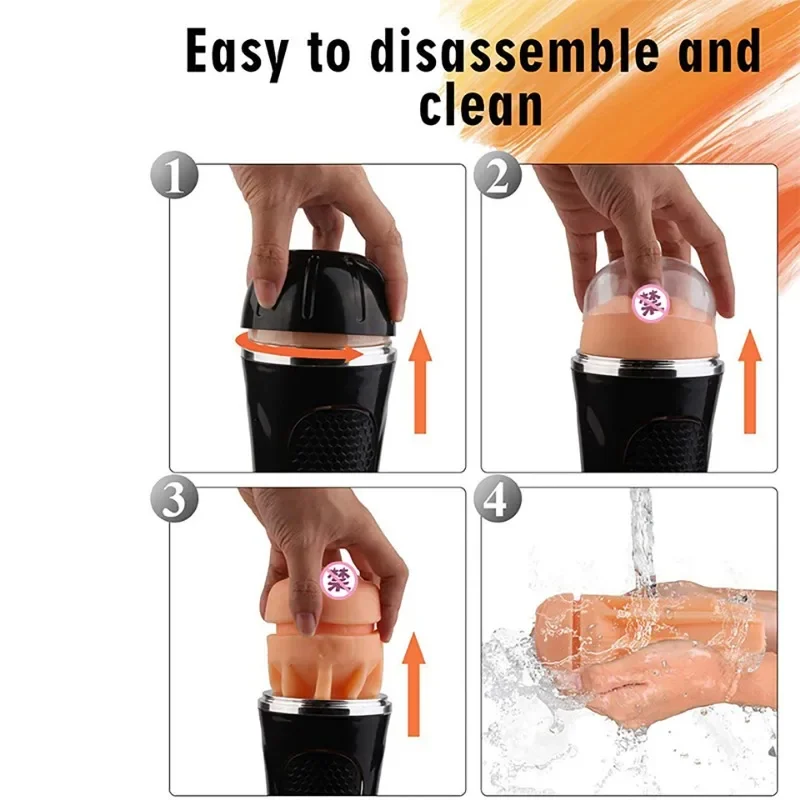 Male Masturbator Cup Silicone Vagina Stroker Pocket Pussy Blowjob Endurance Exercise Masturbation Sex Toys for Men Adult Goods