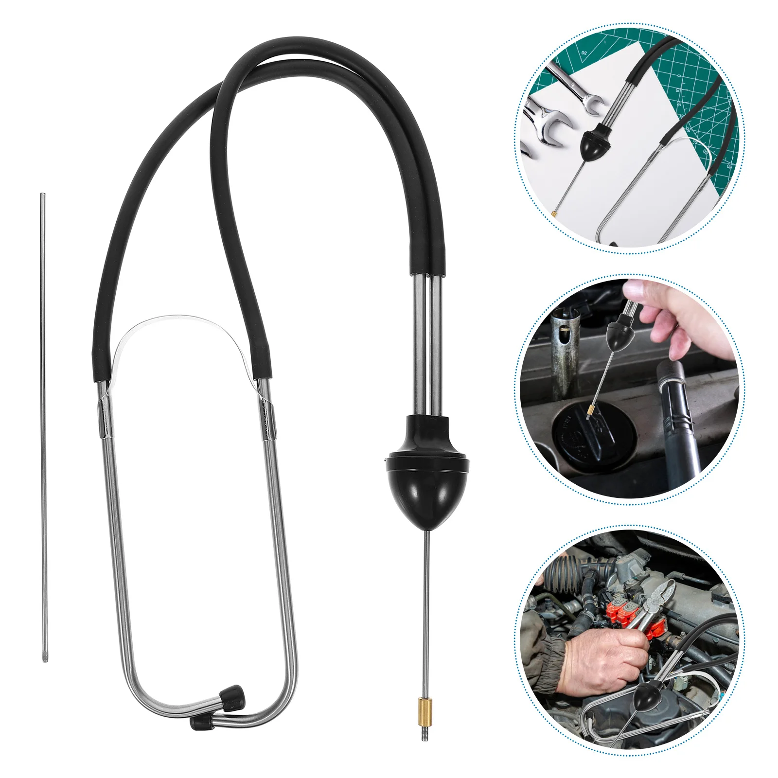 

1Set Car Cylinder Stethoscope Carbon Steel Engine Block Diagnostic Tool Auto Detection Auto Maintenance Tool
