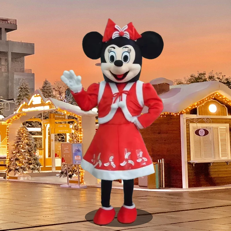 ชุดมาสคอตมิกกี้มินนี่สำหรับคริสต์มาส ชุดคอสเพลย์ตัวการ์ตูนแฟนซี ชุดสำหรับงานอีเว้นท์ งานคาร์นิวัล งานปาร์ตี้ งานแสดง ของขวัญวันเกิด