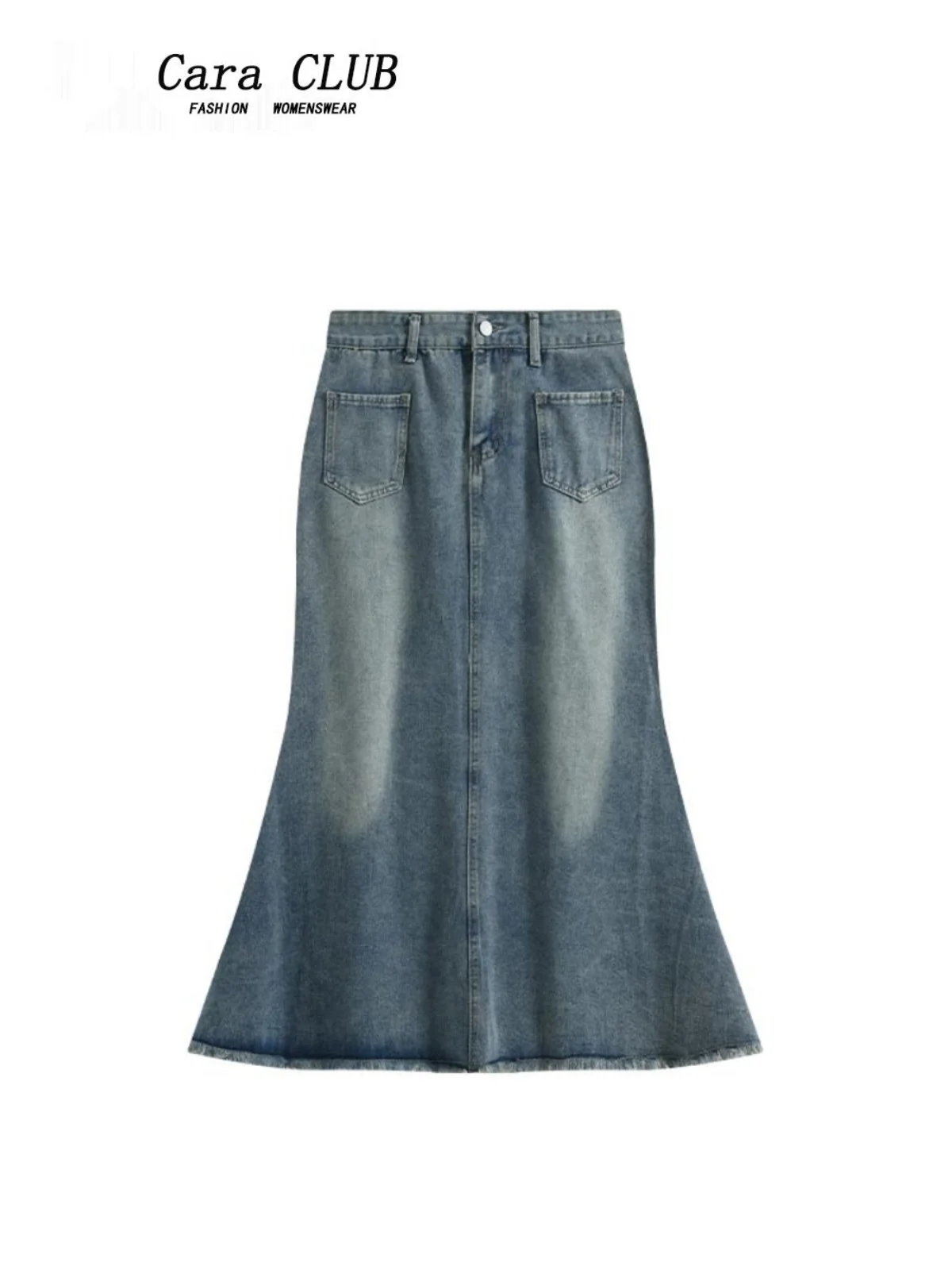 High Waist Denim Sk…
