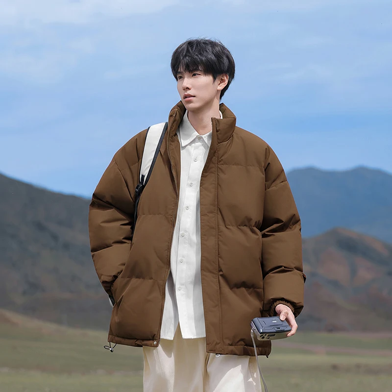 سترة GIOIOMens القطنية، 2025New سميكة الدافئة الوقوف طوق فضفاض عارضة سترة الشتاء الرجالية #2