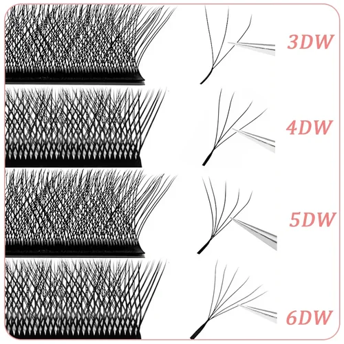 Imagen 2 del producto Extensión de pestañas Goddess W3D 4D 5D 6D, estilo W, visón sintético, pestañas naturales suaves, floración automática, pestañas prefabricadas con volumen