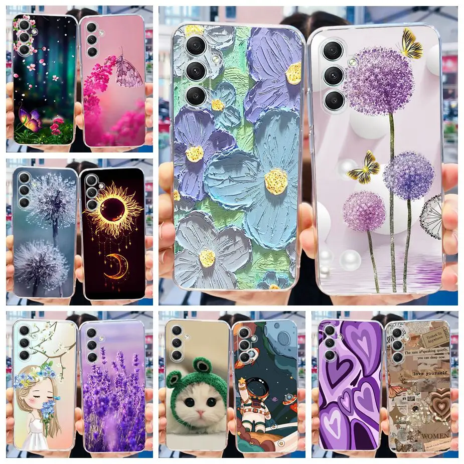 For Samsung Galaxy A55 5G Case SM-A556B Popular Painted Cover Clear Silicone Phone Case For Samsung A55 A 55 GalaxyA55 Soft Bags