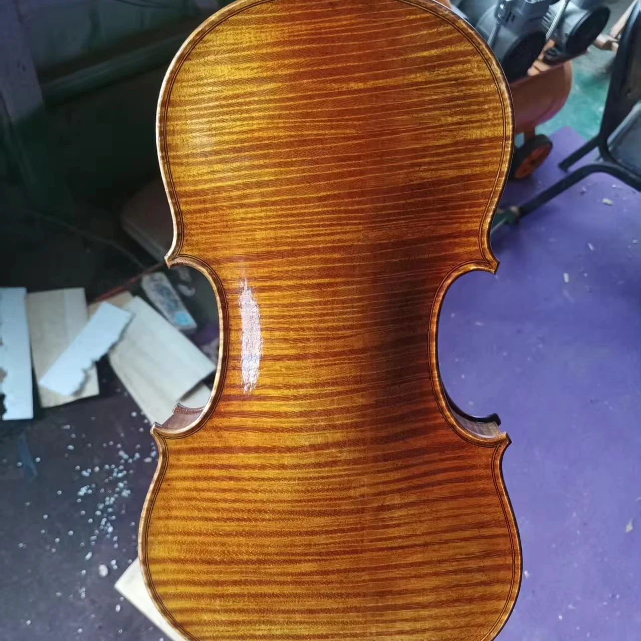 European Wood 4/4 Violin Flamed Grain Nice Sweet Sound Solid Spruce Maple Handmade