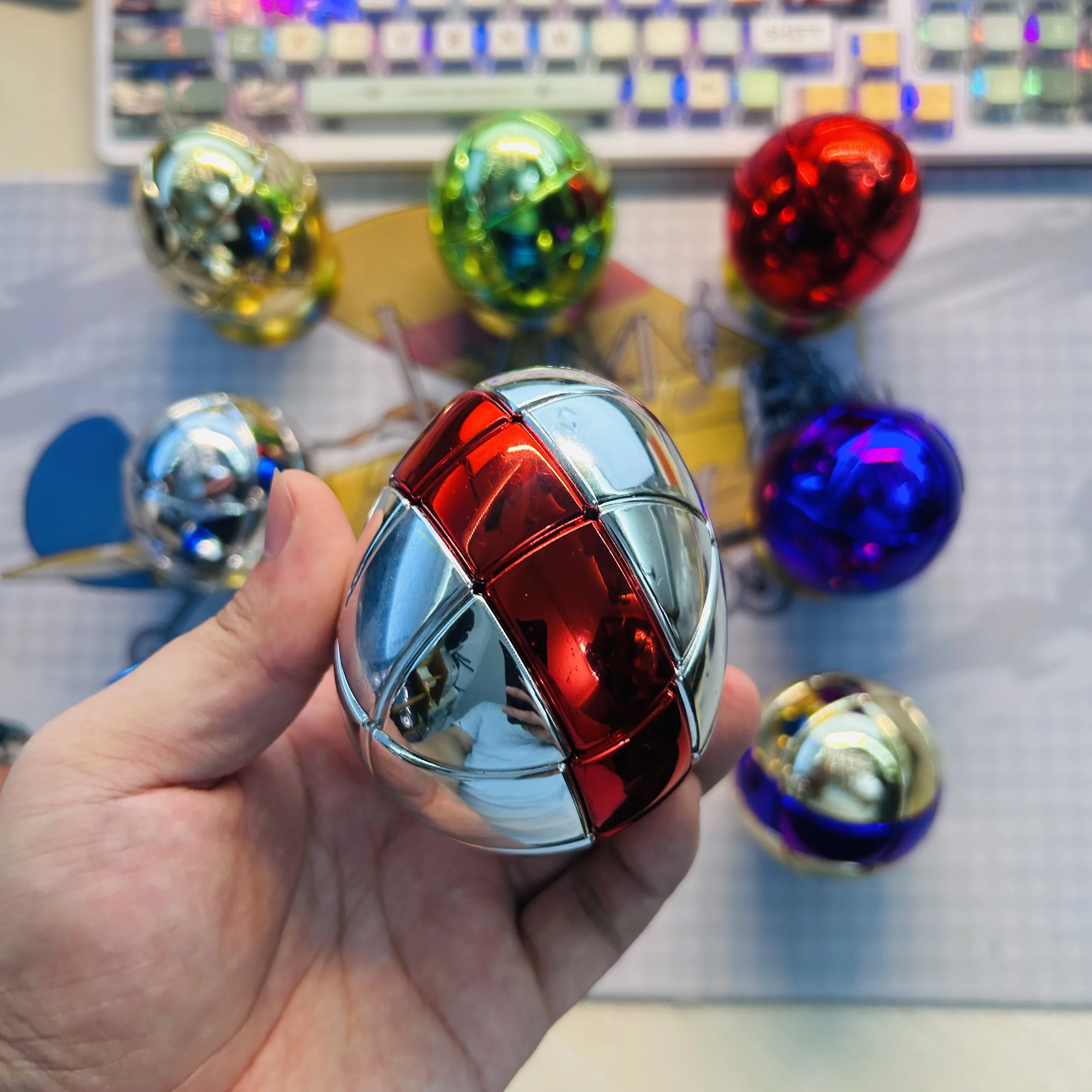 Limited Edition 3x3 Electroplated egg Cube Complete set of collection cubes