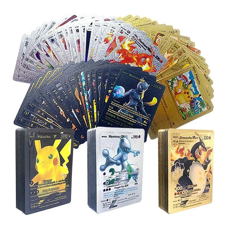 81-15Pcs carte Pokemon Vmax GX Card Colour Card Collection Battle Trainer Card spagnolo inglese francese giocattoli per bambini regali di natale