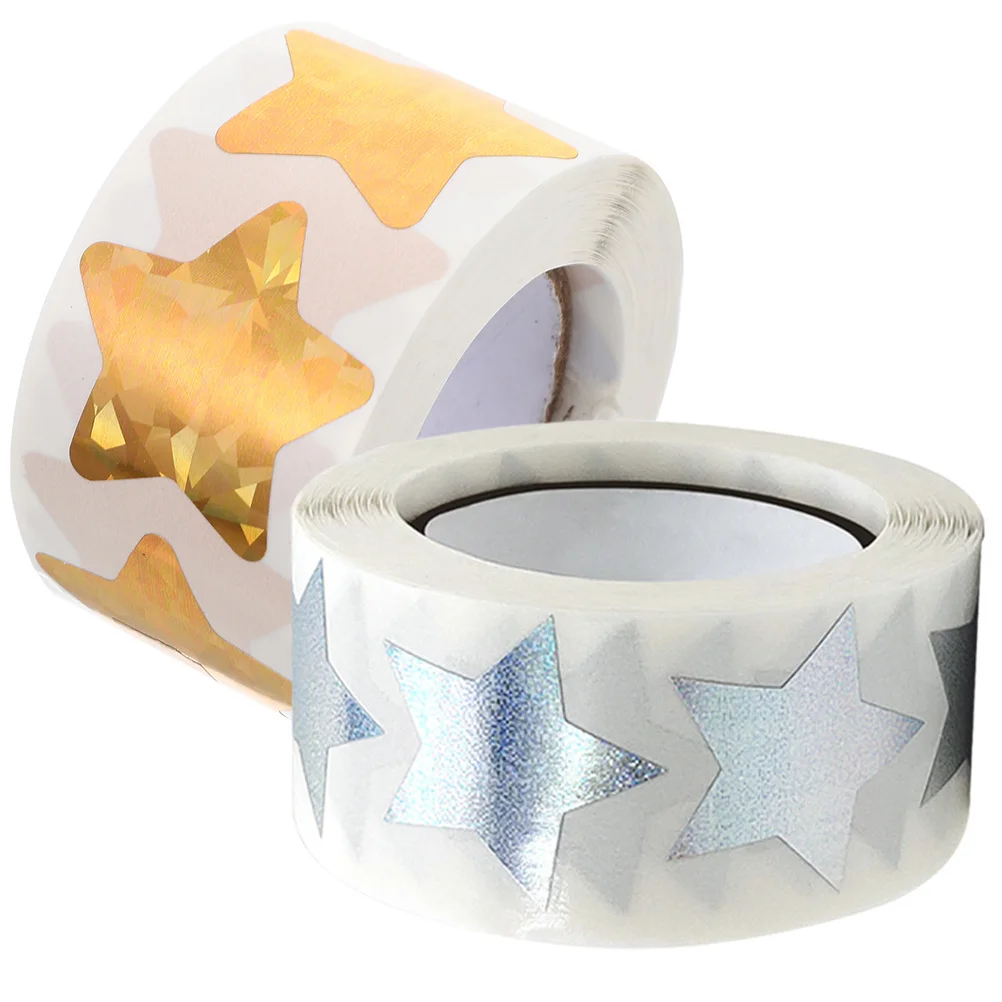 2 Rolls Self-Adhesive Seal For Gift Packaging Decorative Label Wedding Baking Sealing Stickers Roll Sticker Household Gift