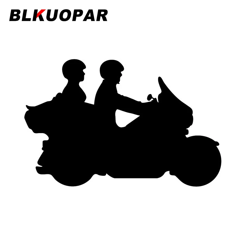 BLKUOPAR Couple Riding Motorcycle Silhouette Car Sticker Fashionable Creative Vinyl Funny Original Motorcycle Car Accessories