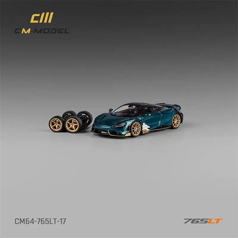 CM MODEL 1:64 765LT Metallic black green Diecast Model Car