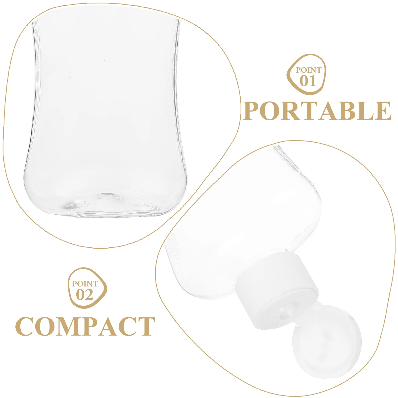 ขวดแบบพลิกเปิด 10 ชิ้น ขวดใสสำหรับแชมพู เครื่องสำอาง ของใช้ในห้องน้ำสำหรับเดินทาง ภาชนะเปล่าแบบเติมได้