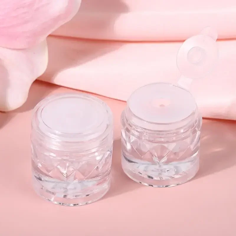 Frascos tamiz vacíos con malla, contenedor de polvo suelto, tapa transparente, botellas rellenables cosméticas Diy, 2/5 Uds.