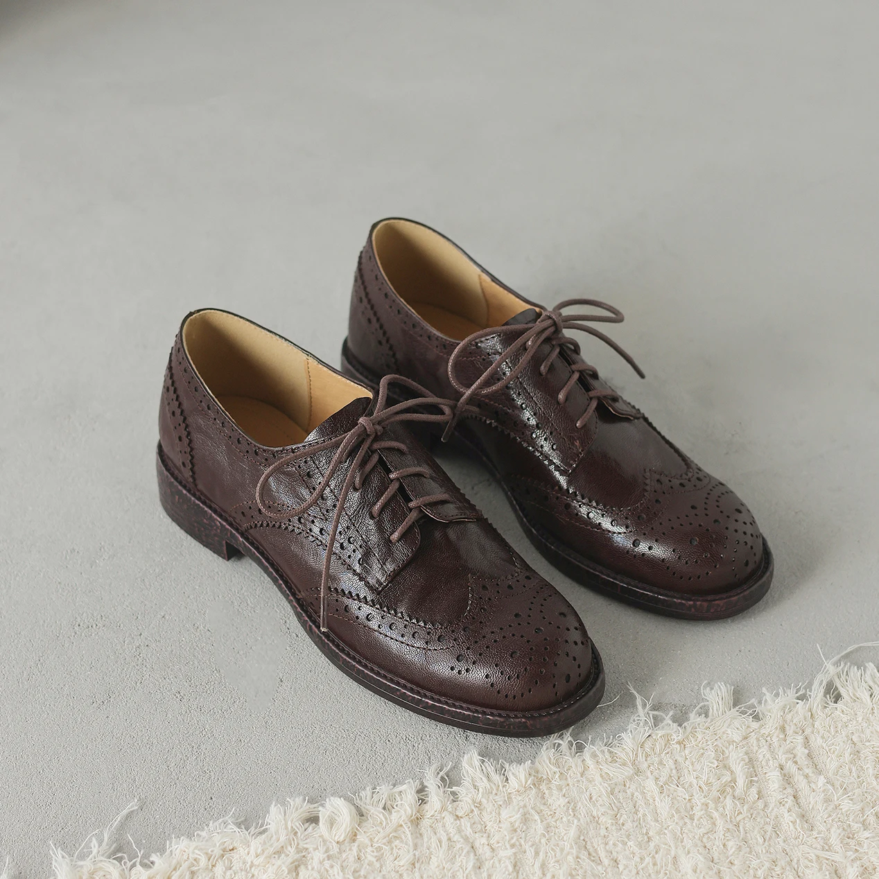 Oxford Shoes Brogue - Женские туфли EAGSITY из коровьей кожи