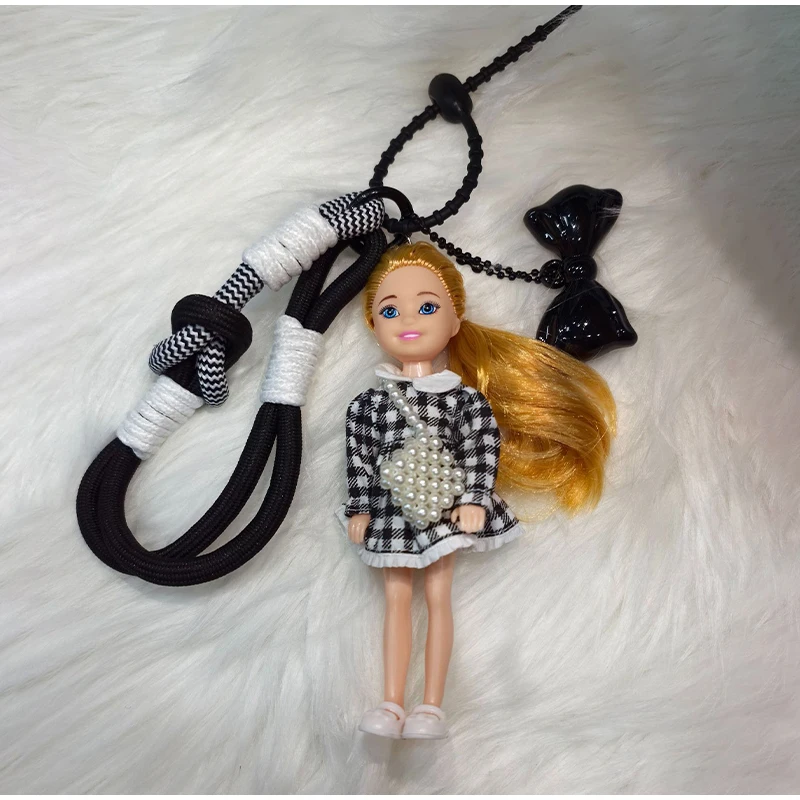 Cute Doll Bag Pendant Keychain Hanging Ornament DIY Change Clothes Car Key Ring Bag Decoration For Cartoon Doll Sweet Girls 2024