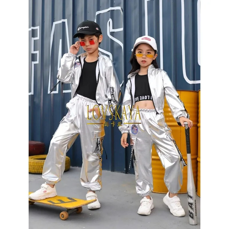 Cool hip-hop performance costumes for children jazz dance Korean street dance and hip-hop set