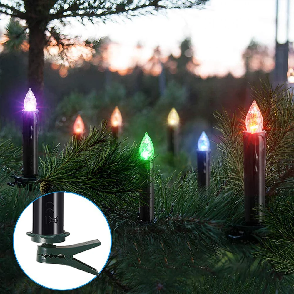 FPOO 10/20/30PCS LED Candles Black Battery Operated Candle Timer Remote Colorful Lighting Decorative Flameless Halloween Candle