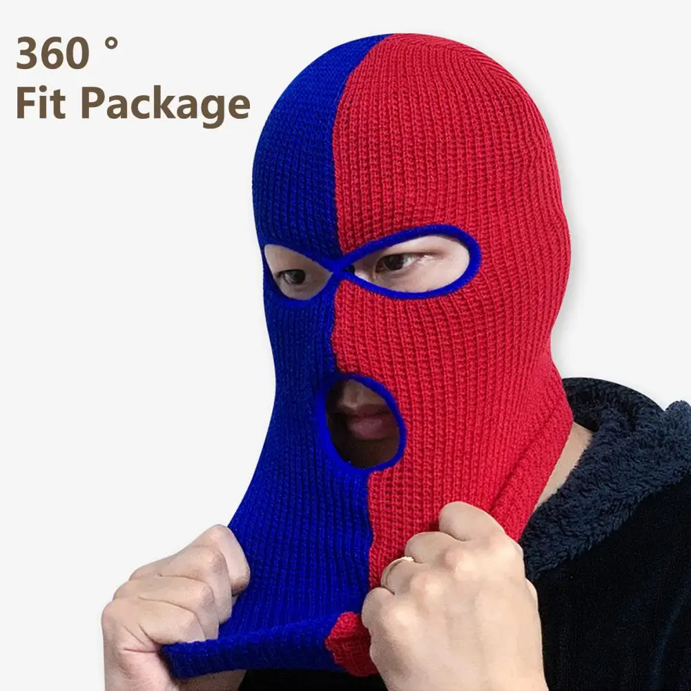 Winter Headgear  Practical Comfortable Color Matching  Three Hole Knitted Beanie Thermal Headgear Outdoor Supplies