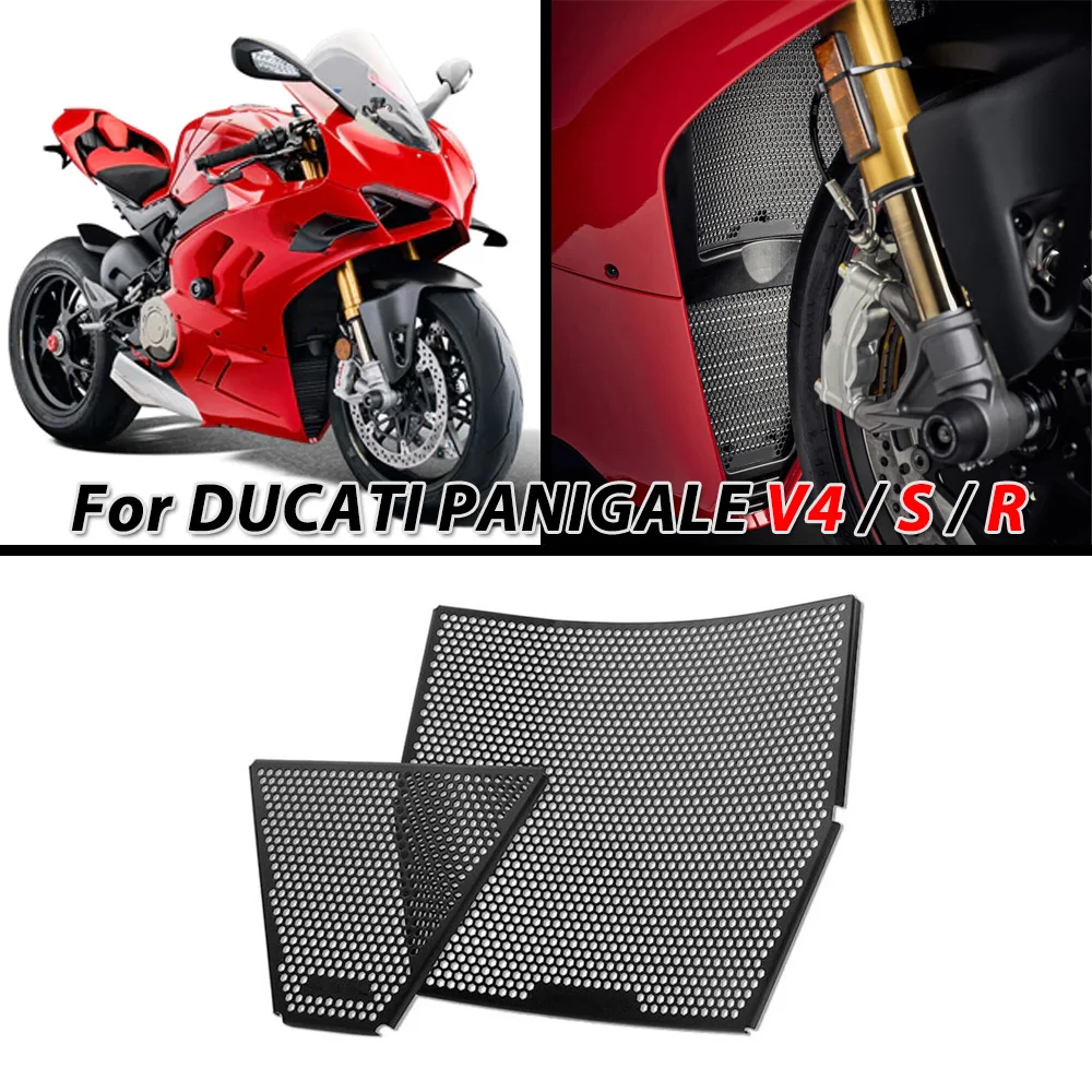 

Motorcycle Radiator Grille Guard Cover Protector For Ducati Panigale V4 S Panigale V4 R V4R V4S 2018-2023 Aluminum Accessories