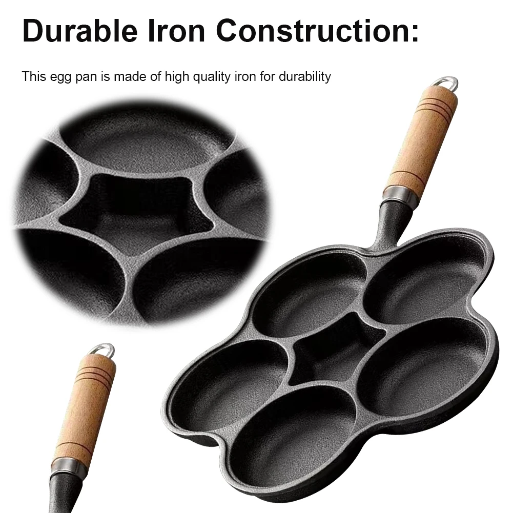 

Чугунная машина для приготовления тортов с 5 круглыми отверстиями, сковорода для яиц, креативный гриль для завтрака, кастрюля для газовой плиты, индукционная плита