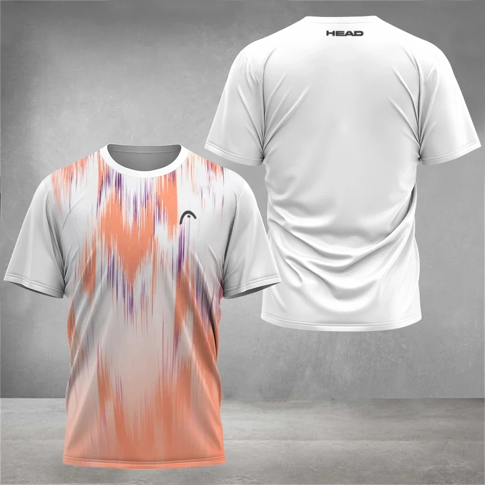 2024 Men's Summer Casual Sports Top O-neck Loose Breathable Streetwear Fashion Popular Products Sports Tennis Wear Quick Drying