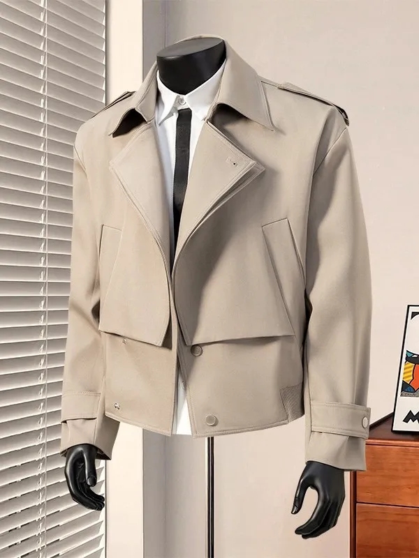 

Осень-зима, мужской тюжетный дизайн, сенсация, повседневный модный Briti Sle, свободный крой, костюм с воротником, верхняя одежда для молодежи