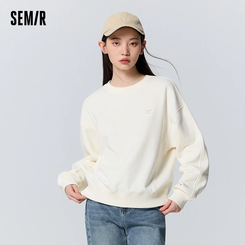 

Толстовка Semir, женский свободный пуловер, повседневный новый зимний флисовый свитшот с круглым вырезом и базовым слоем, 2024
