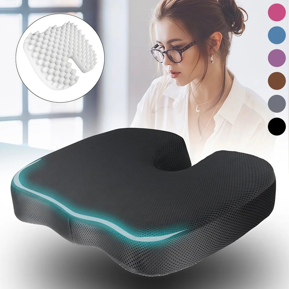 

Memory Foam Seat Cushion,Office Chair Cushions, Ergonomic Pad Pillow for Pressure Relief Sciatica & Pain Relief for Long Sitting