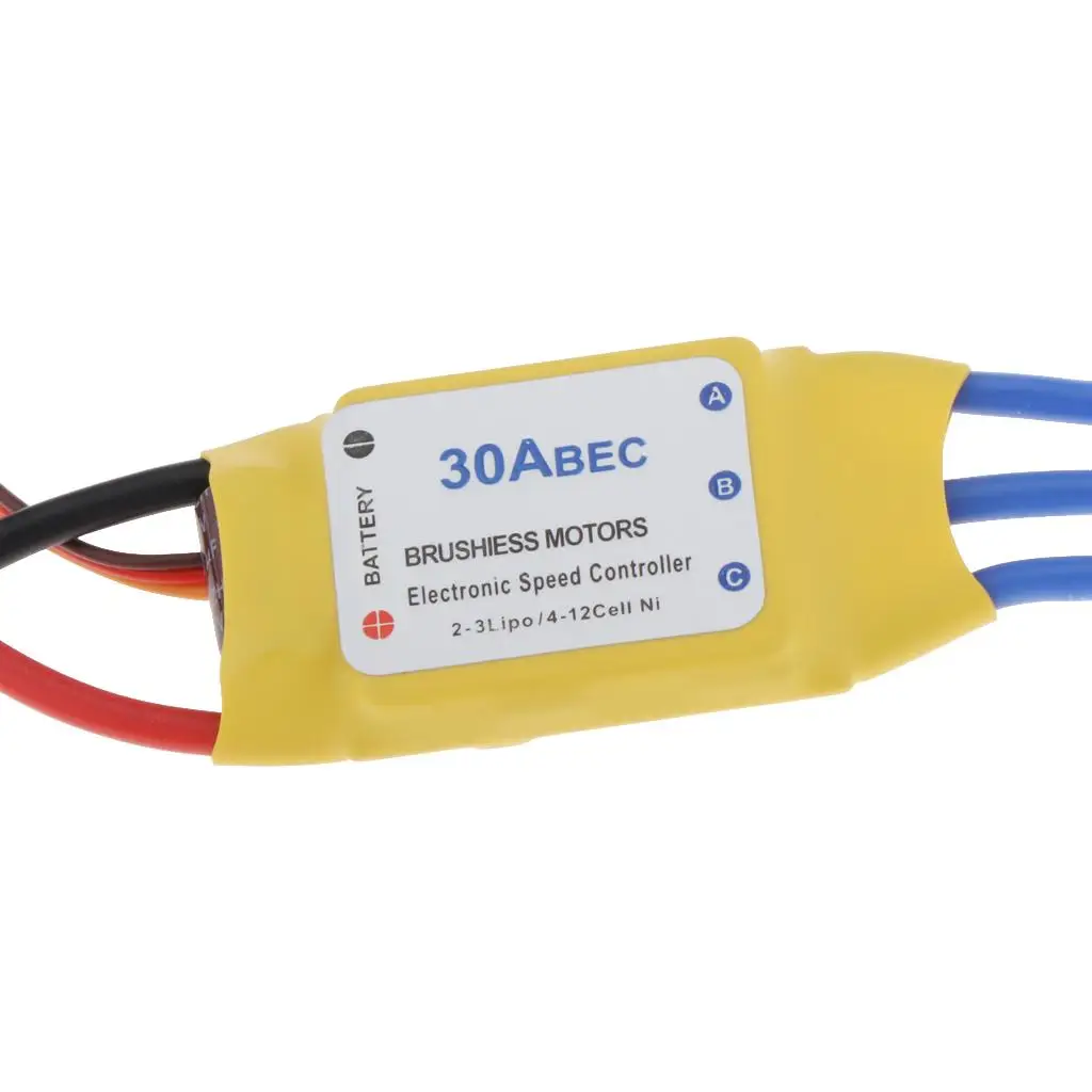 30A Brushless ESC Motor Speed Controller RC Airplane Parts Governor for Inrunner Brushless Motor 12v