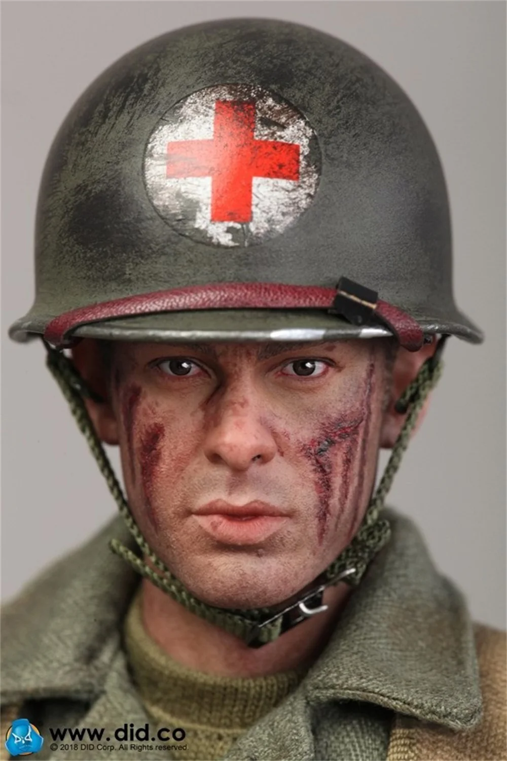 1/6 DID A80126 WWII US New York 77th Infantry Division Combat Medic Dixon Realistic Vivid Head Sculpture Model For 12inch Body