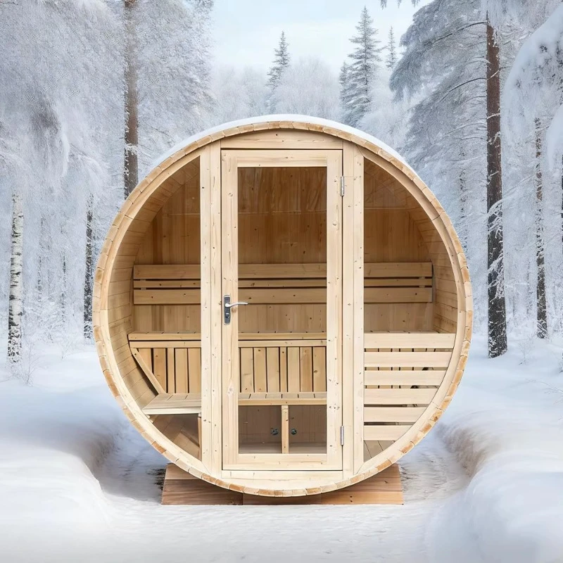 Wholesale 2 person cedar wood sauna, outdoor wooden sauna, suitable for backyard garden use, with stove heating, outdoor sauna