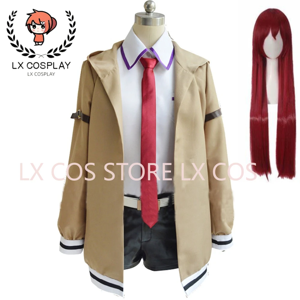 

Костюм для косплея Steins Gate из японского аниме Makise Kurisu Cos, пальто, наряд, костюмы, комплект униформы