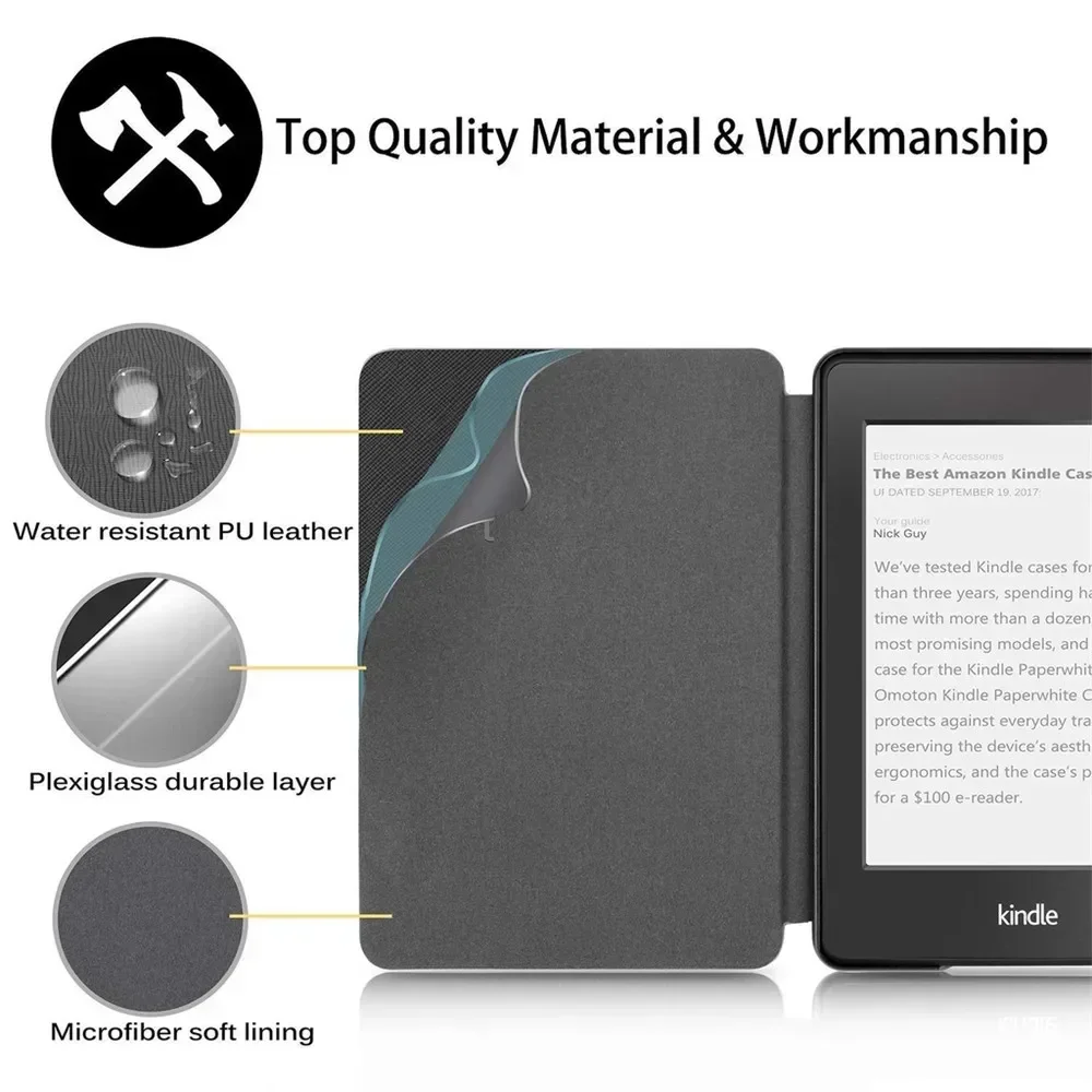 E-Book Protective Cover Case for Kindle Paperwhite Colorsoft 1 2 3 5 6 10th11th12th Generation 6 6.8 7 Inch Magnetic Cover Shell