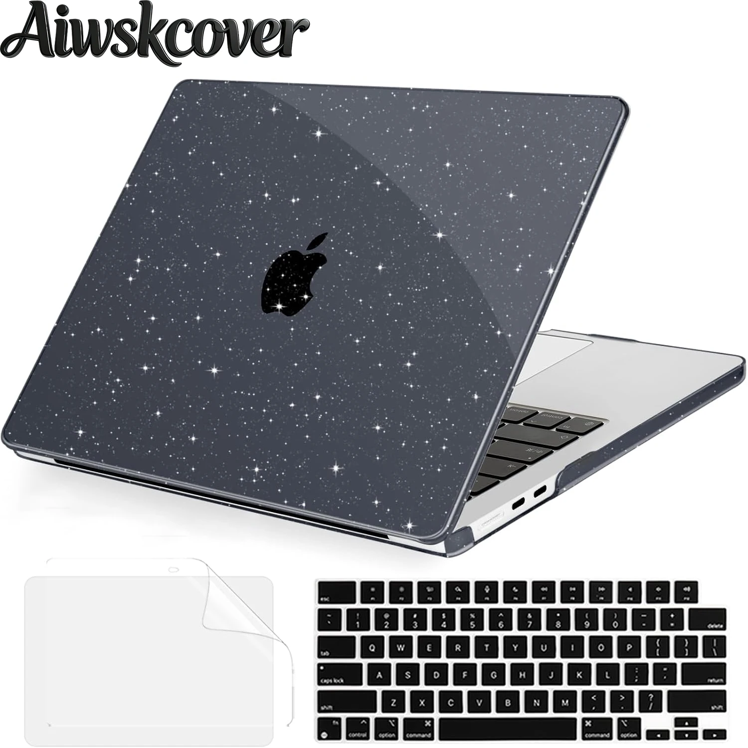Compatible With 2026 M5 MacBook Air 15 inch Case, 2026 2025-2023 M5 A3448 M4 A3241 M3 A3114 M2 A2941, Glitter Hard Shell