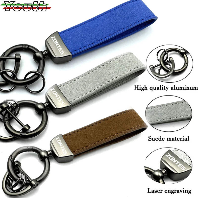 For Zontes Shengshi 310M ZT310X 310T 310V ZT310R G1 125 ZT125 ZT125U Motorcycle Key Chain Braided Rope Keyring Metal Keychain