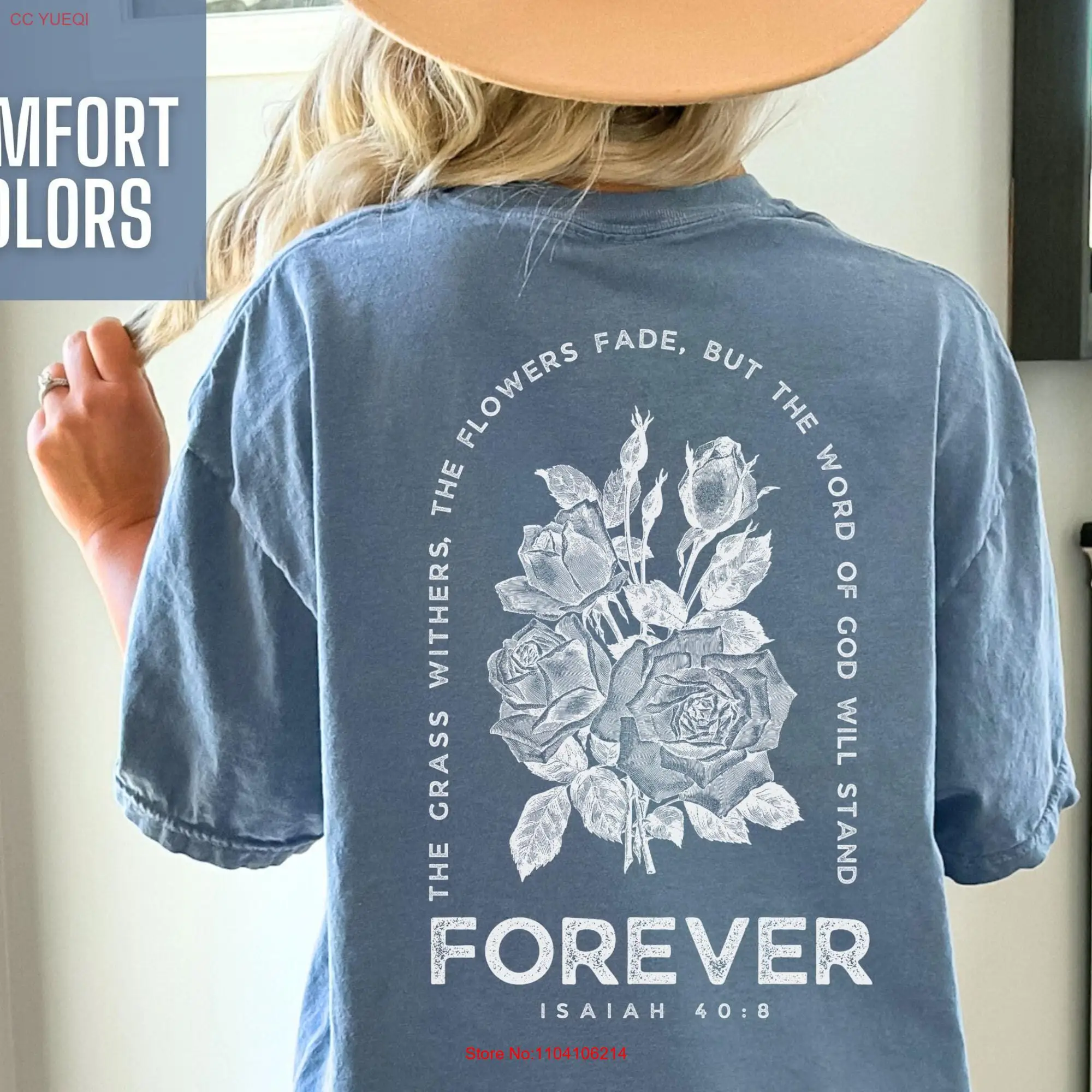 

Женская футболка с принтом на спине, с надписью на тему библии