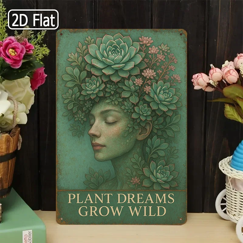 Decorative Tin Sign, Gardening dad Style, Inspirational rustic Decor, Backyard, Living Room Use, Empowering gardening Vibe,