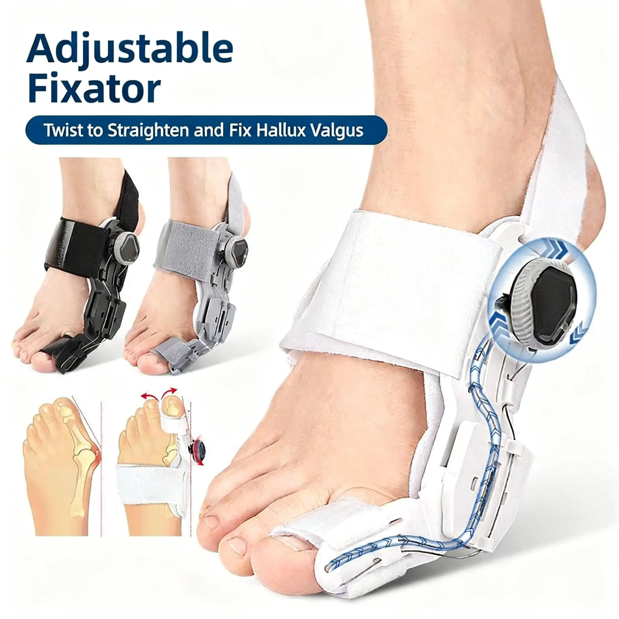 Bunion Corrector with Adjustable Knob, Big Toe Straightener Splint,1 PCS