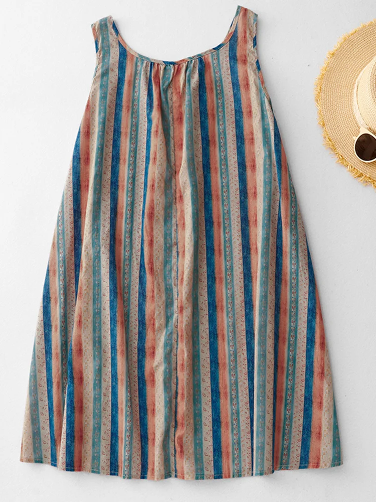 Retro japanische Sle gestreifte Weste Damen Sommer Loose Fit Svel Top Farbe Blo mittellanges Design Pendeln Faion