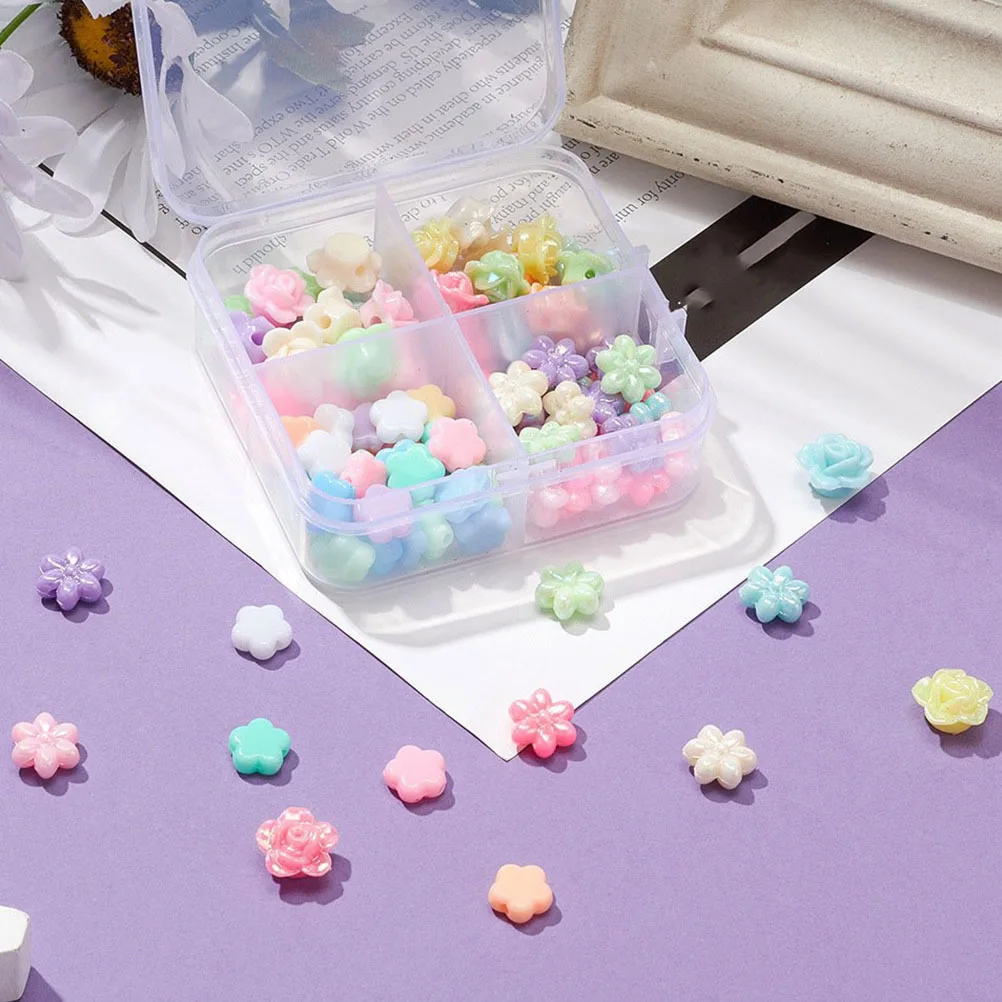Box Flower Shaped Beads DIY Craft Jewelry Making Necklace Bracelet Accessories Acrylic Smooth Mini Hole DIY Beads
