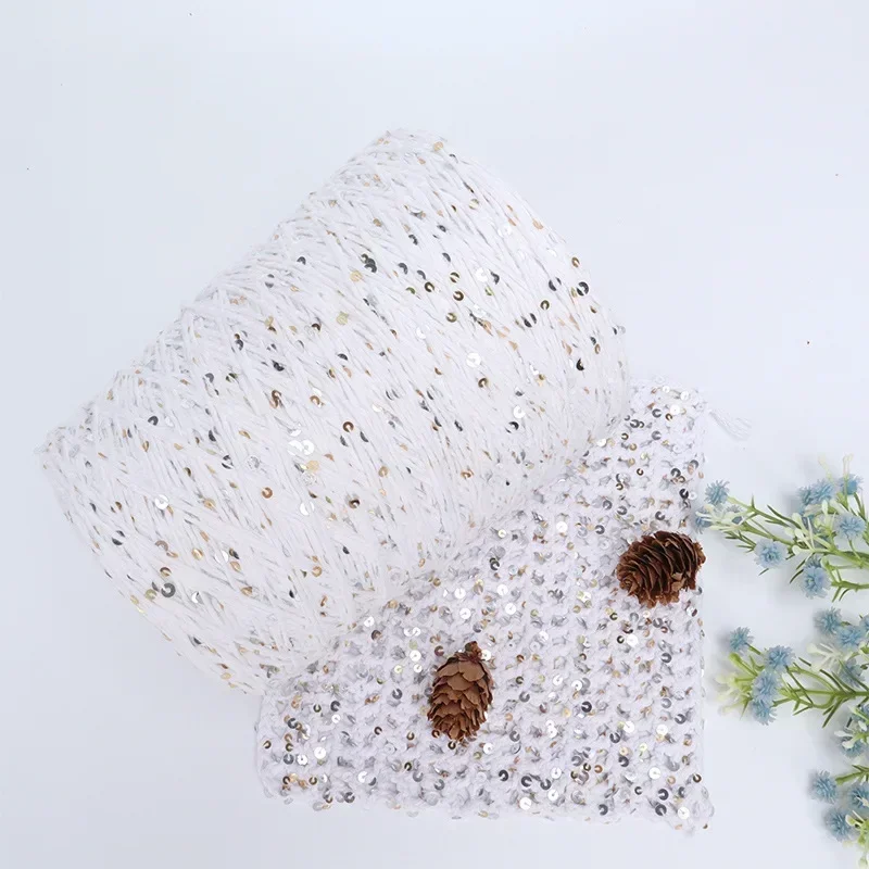 

3+4 Small Perfumed sequin thread hand-knitted pure cotton thread bead wiring Fashion sequin Black and White 1kg