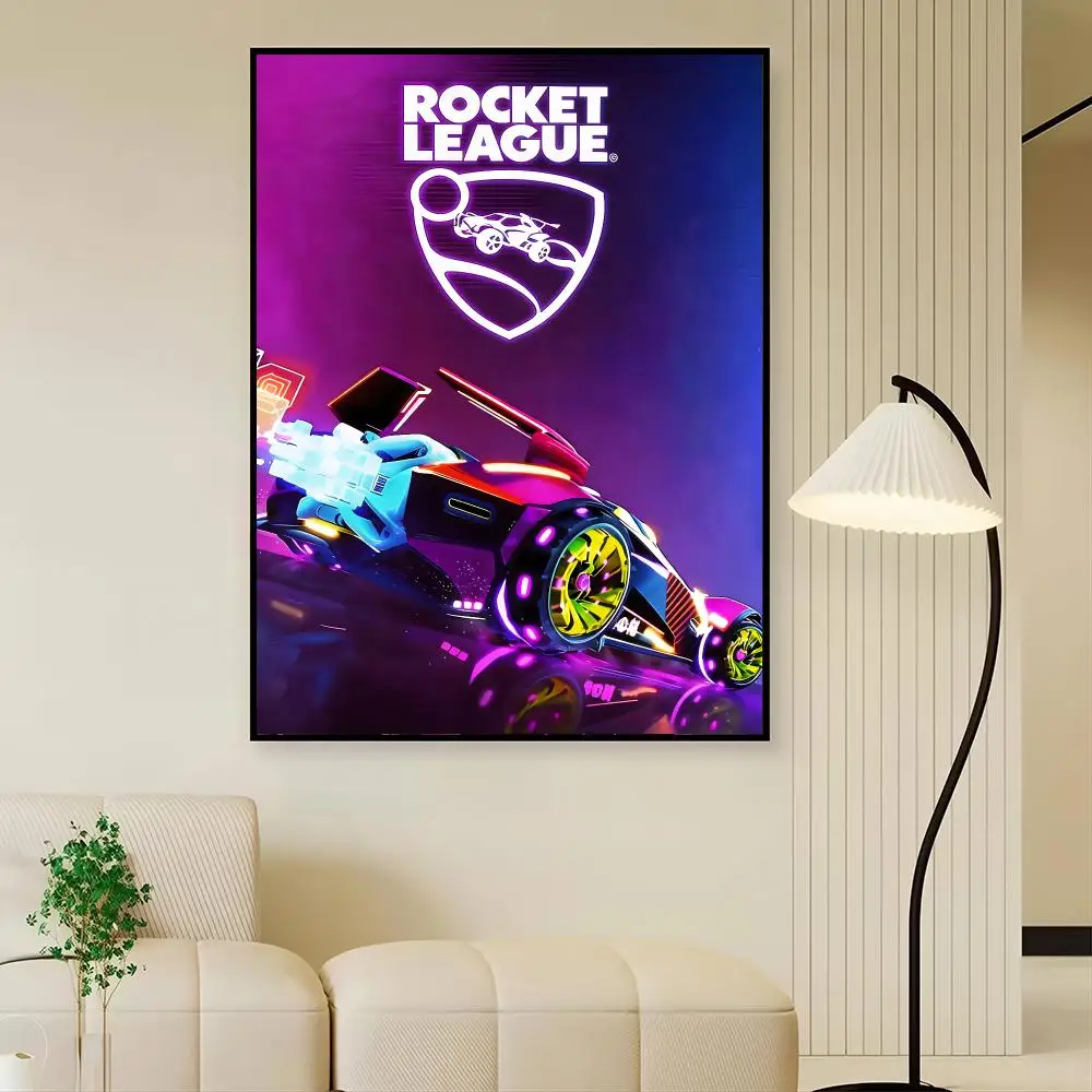 R-Rocket L-League Car Painting Calligraphy Canvas Painting Art For Bathroom, Living Room Home Wall Decor Picture
