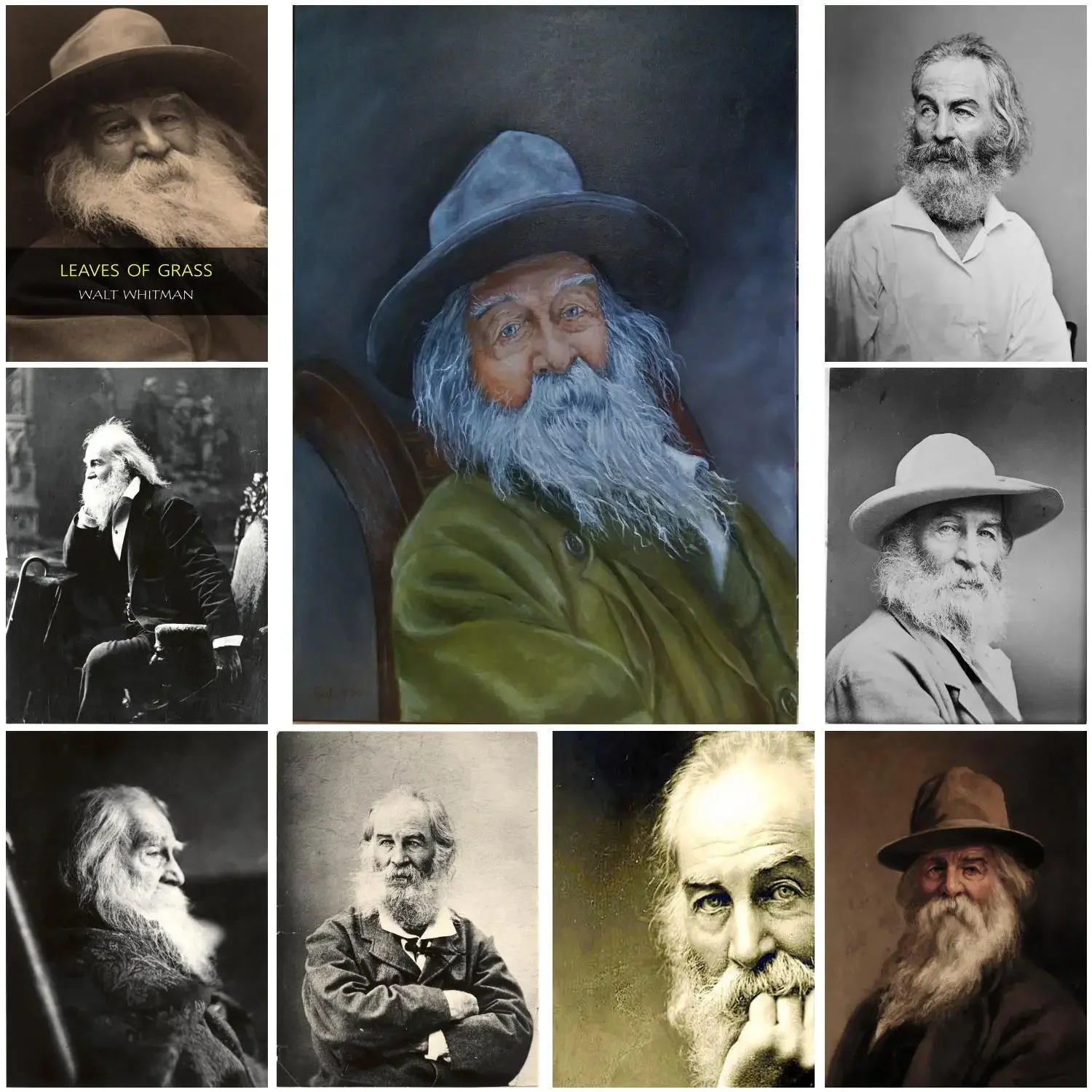 walt whitman poet Poster Prints Wall Art Canvas Painting Poster For Modern Family Living Room Home Decor