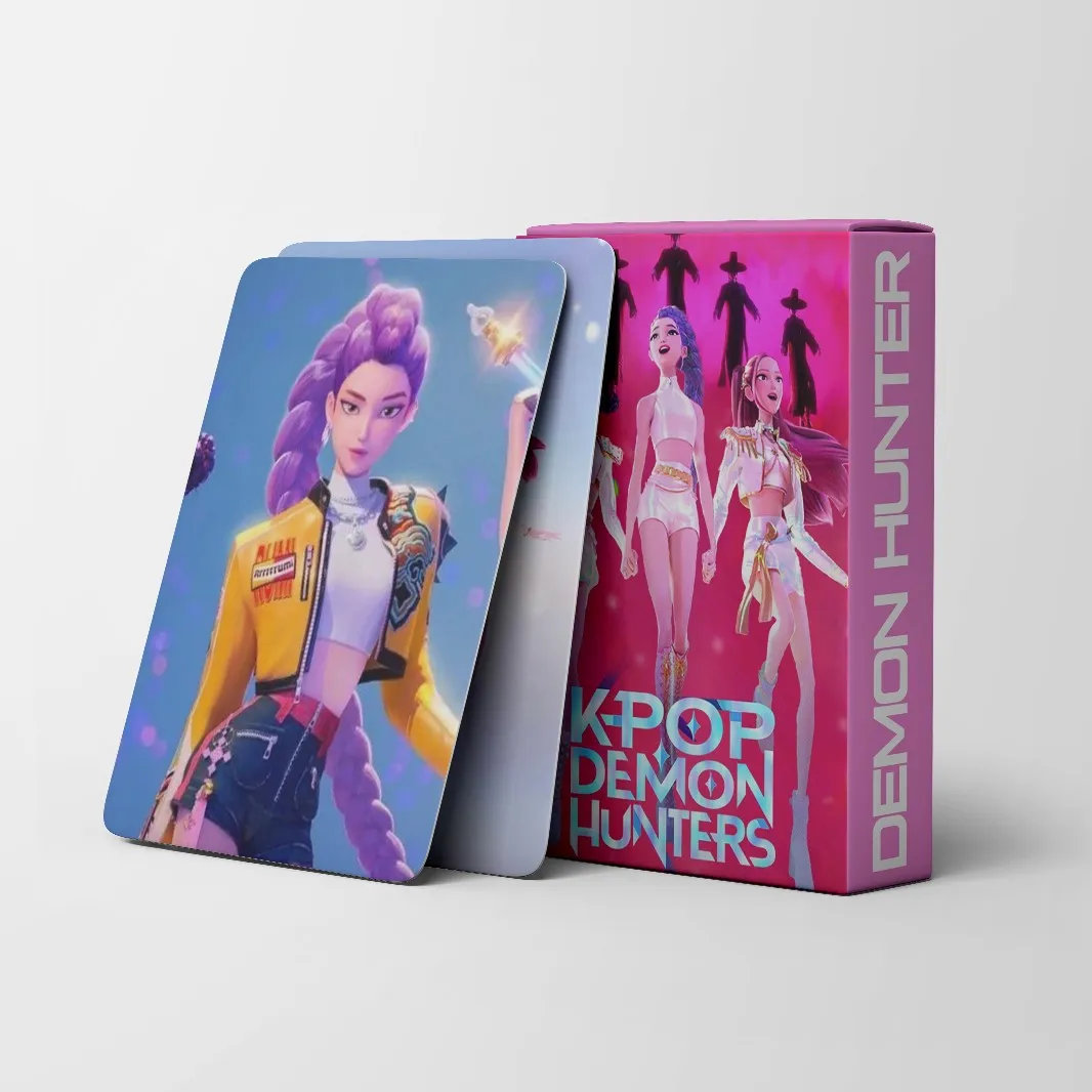 55 قطعة 1 مجموعة Kpop شيطان الصيادين أنيمي لعبة جمع بطاقات الطرفية أنيمي تأثيري ملحق هدية لوازم سطح المكتب الحلي