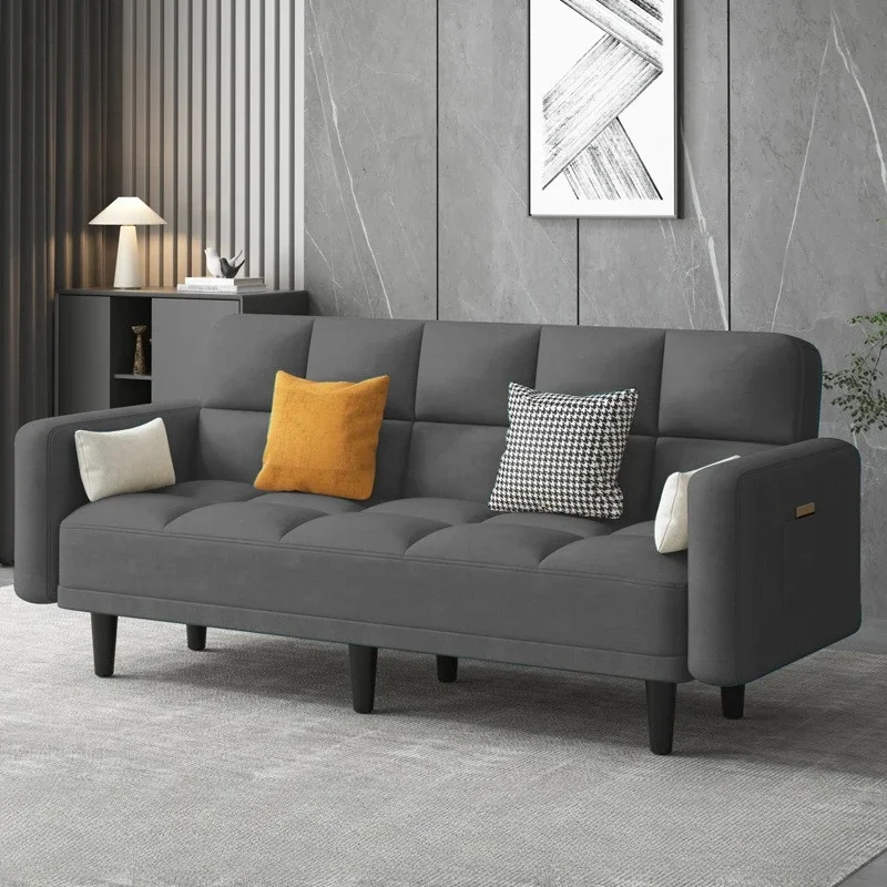 

Multifunctional folding sofa bed dual-purpose fabric sofa simple living room rental room single folding bed lazy small apartment